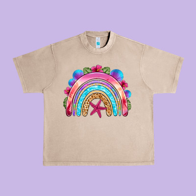 Summer Rainbow Urban Heavy Tee Designed By Nancycooperartshop
