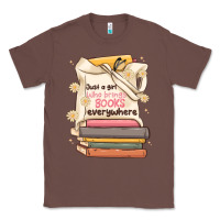 Chestnut just a girl who brings books everywhere Classic Tee - MaliasSmallBusiness