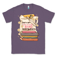 Lavender just a girl who brings books everywhere Classic Tee - MaliasSmallBusiness
