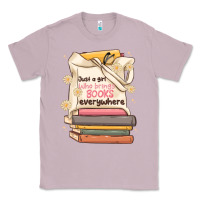 Lilac just a girl who brings books everywhere Classic Tee - MaliasSmallBusiness