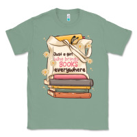 Sage just a girl who brings books everywhere Classic Tee - MaliasSmallBusiness