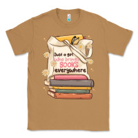 Toasted Coconut just a girl who brings books everywhere Classic Tee - MaliasSmallBusiness