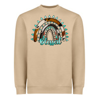 Mushroom blessed rainbow cowhide aztec Heavyweight Sweatshirt - Jasminsmagicworld