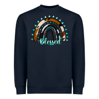 Navy blessed rainbow cowhide aztec Heavyweight Sweatshirt - Jasminsmagicworld