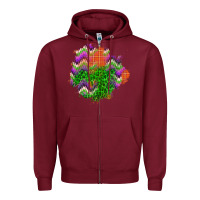 Burgundy halloween patch Zipper Hoodie - BundleAndBundleShop