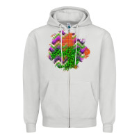 Dove Grey halloween patch Zipper Hoodie - BundleAndBundleShop