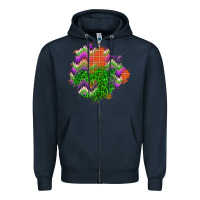 Navy halloween patch Zipper Hoodie - BundleAndBundleShop