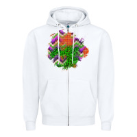 White halloween patch Zipper Hoodie - BundleAndBundleShop