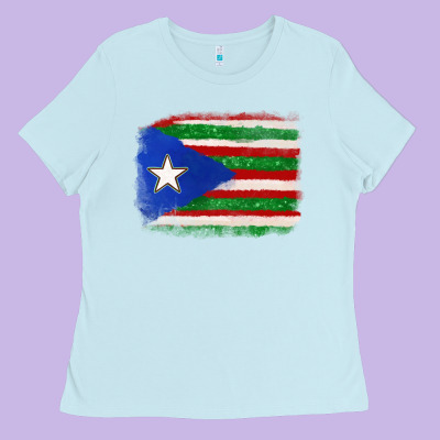 Mexico And Puerto Rico Flag Ladies Tee Designed By Texasbilliewilder