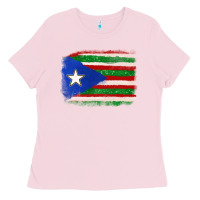 Bubblegum Pink Mexico and Puerto Rico Flag Ladies Tee - texasbilliewilder