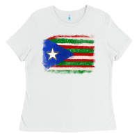 White Mexico and Puerto Rico Flag Ladies Tee - texasbilliewilder