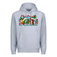 Heather Grey christmas lights are my favorite Premium Hoodie - texasbilliewilder