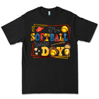 Black its a softball kinda day Premium Tee - AdoDesignShop