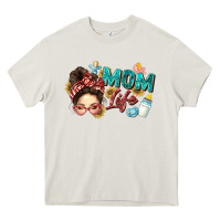 Cream mom life Heavy Core Tee - Zillion Design Studio