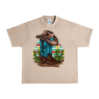 French Oak western boots and hat cactus leopard serape pattern Urban Heavy Tee - BarkalooDesign