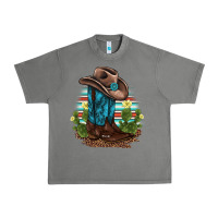 Tornado western boots and hat cactus leopard serape pattern Urban Heavy Tee - BarkalooDesign