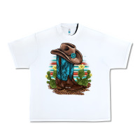 White western boots and hat cactus leopard serape pattern Urban Heavy Tee - BarkalooDesign
