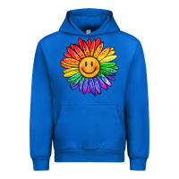 Cobalt rainbow smiley face sunflower Urban Hoodie - OliviaCreatesArt