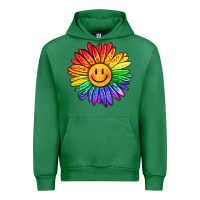 Emerald rainbow smiley face sunflower Urban Hoodie - OliviaCreatesArt