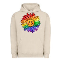 Pigment French Oak rainbow smiley face sunflower Urban Hoodie - OliviaCreatesArt