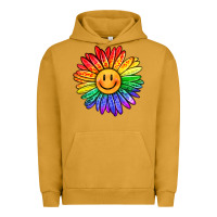 Pigment Peanut Butter rainbow smiley face sunflower Urban Hoodie - OliviaCreatesArt