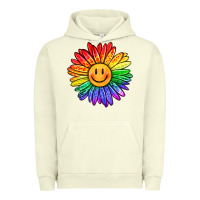 Pigment Pistachio rainbow smiley face sunflower Urban Hoodie - OliviaCreatesArt