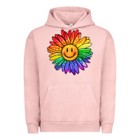 Pigment Salmon rainbow smiley face sunflower Urban Hoodie - OliviaCreatesArt