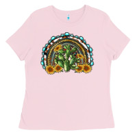 Western Rainbow With Cactus Ladies Tee | Teevron