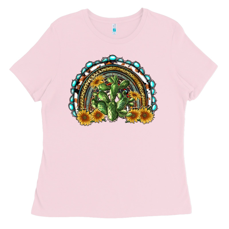 Western Rainbow With Cactus Ladies Tee by RanaPortraitStore | Teevron