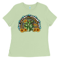 Matcha western rainbow with cactus Ladies Tee - RanaPortraitStore