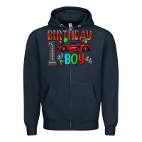 Navy birthday boy 1 Zipper Hoodie - BundleAndBundleShop