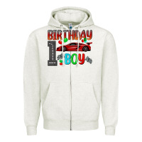Oatmeal Heather birthday boy 1 Zipper Hoodie - BundleAndBundleShop