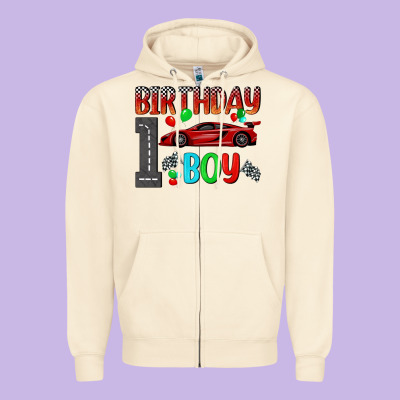 Birthday Boy 1 Zipper Hoodie Designed By Bundleandbundleshop