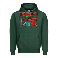 Sports Green birthday boy 1 Zipper Hoodie - BundleAndBundleShop