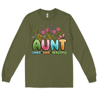 Army Green aunt loved kind beautiful Long Sleeve Tee - MaliasSmallBusiness