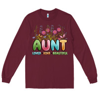 Burgundy aunt loved kind beautiful Long Sleeve Tee - MaliasSmallBusiness