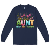 Navy aunt loved kind beautiful Long Sleeve Tee - MaliasSmallBusiness