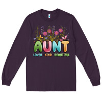 Plum aunt loved kind beautiful Long Sleeve Tee - MaliasSmallBusiness