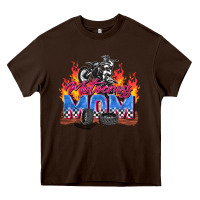 Chocolate Brown motocross mom Heavy Core Tee - Zillion Design Studio