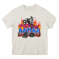 Cream motocross mom Heavy Core Tee - Zillion Design Studio