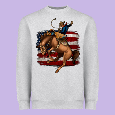 Bucking Bronco Heavyweight Sweatshirt Designed By Jasminsmagicworld