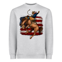 Heather Grey bucking bronco Heavyweight Sweatshirt - Jasminsmagicworld