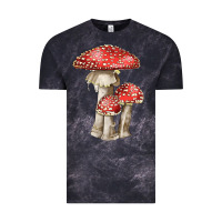 Cloud Black Autumn Mushroom Illustrations Vintage Tee - LillyAllenDesigns