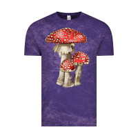 Cloud Purple Autumn Mushroom Illustrations Vintage Tee - LillyAllenDesigns