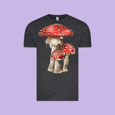 Autumn Mushroom Illustrations Vintage Tee Designed By Lillyallendesigns