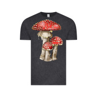 Vintage Black Autumn Mushroom Illustrations Vintage Tee - LillyAllenDesigns
