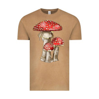 Vintage Camel Autumn Mushroom Illustrations Vintage Tee - LillyAllenDesigns