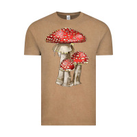 Vintage Coffee Autumn Mushroom Illustrations Vintage Tee - LillyAllenDesigns