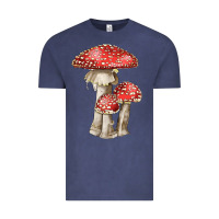 Vintage Denim Autumn Mushroom Illustrations Vintage Tee - LillyAllenDesigns