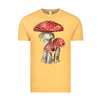 Vintage Mustard Autumn Mushroom Illustrations Vintage Tee - LillyAllenDesigns